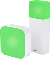 Switch Pro wireless LED status light showing meeting room availability with remote controller