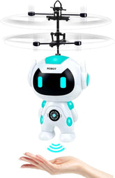 Mini drone for kids with glowing LED lights flying indoors – rechargeable beginner flying toy