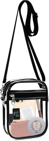 Clear Stadium Bag – Waterproof PVC Crossbody Purse | Stadium Approved 12x6x12 | Concerts, NFL Games & Airports