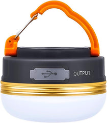 Rechargeable LED camping lantern with magnetic base and hook for outdoor camping and emergency use