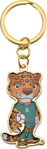 Official FIFA World Cup 2026 Zayu the Jaguar mascot enamel keychain, soccer fan collectible keyring for keys and bags