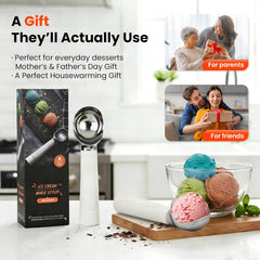 Heated Electric Ice Cream Scoop | Rechargeable, IP67 Waterproof, Stay-Cool Handle