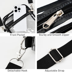 Clear Stadium Bag – Waterproof PVC Crossbody Purse | Stadium Approved 12x6x12 | Concerts, NFL Games & Airports