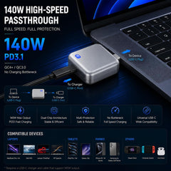 140W USB-C Fast Charger | Auto-Stop Smart Adapter
