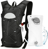 Hydration backpack with 2L water bladder, lightweight adjustable pack for running, hiking and biking for men and women