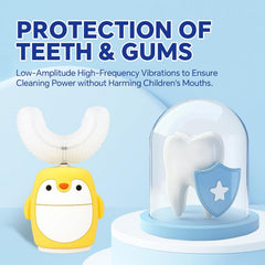Kids Sonic Electric Toothbrush - U-Shaped 360° Toddler Toothbrush, Waterproof 5 Modes with Timer, Ages 2-7