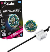 Beyblade X Fortress Knight GV 8-70UN starter pack with Takara Tomy defense type top and launcher for ages 8 and up