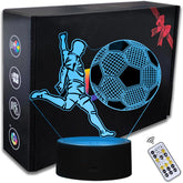 3D Soccer Night Light – Remote Control LED Lamp, 7 Colors, USB-C & Battery Powered