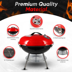 Gas One Portable Charcoal Grill - Compact BBQ Grill with Warming Rack for Camping, Backyard & Outdoor