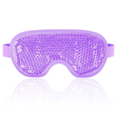 Purple NEWGO cooling gel eye mask with soft plush backing, reusable cold pack for puffy eyes, dark circles and headache relief