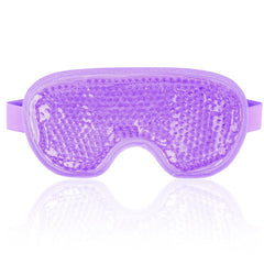 Purple NEWGO cooling gel eye mask with soft plush backing, reusable cold pack for puffy eyes, dark circles and headache relief