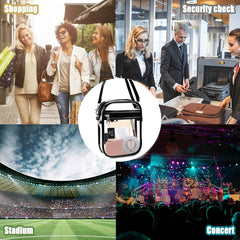 Clear Stadium Bag – Waterproof PVC Crossbody Purse | Stadium Approved 12x6x12 | Concerts, NFL Games & Airports