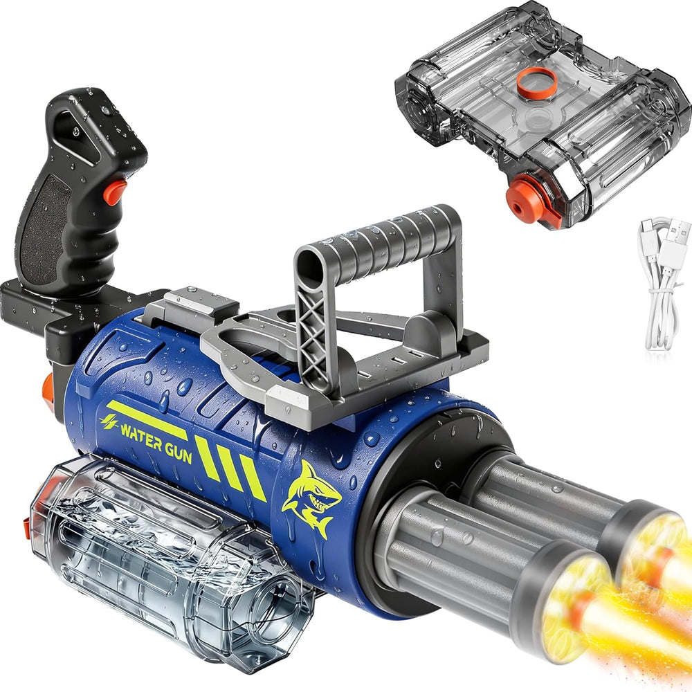 Electric automatic water gun with LED lights shooting long range – summer outdoor pool toy for kids