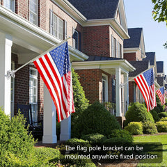 Aluminum Alloy Flag Pole Holder Bracket – 2 Position 45° & 90° Wall Mount | Rust-Proof Heavy Duty Flag Pole Bracket for House Porch & Railing