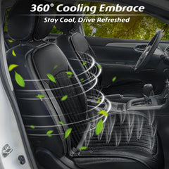 Paffenery 2026 Upgraded Cooling Car Seat Cover - 12V-24V Ventilated Cushion for Cars, SUVs, and Trucks - Classic Black