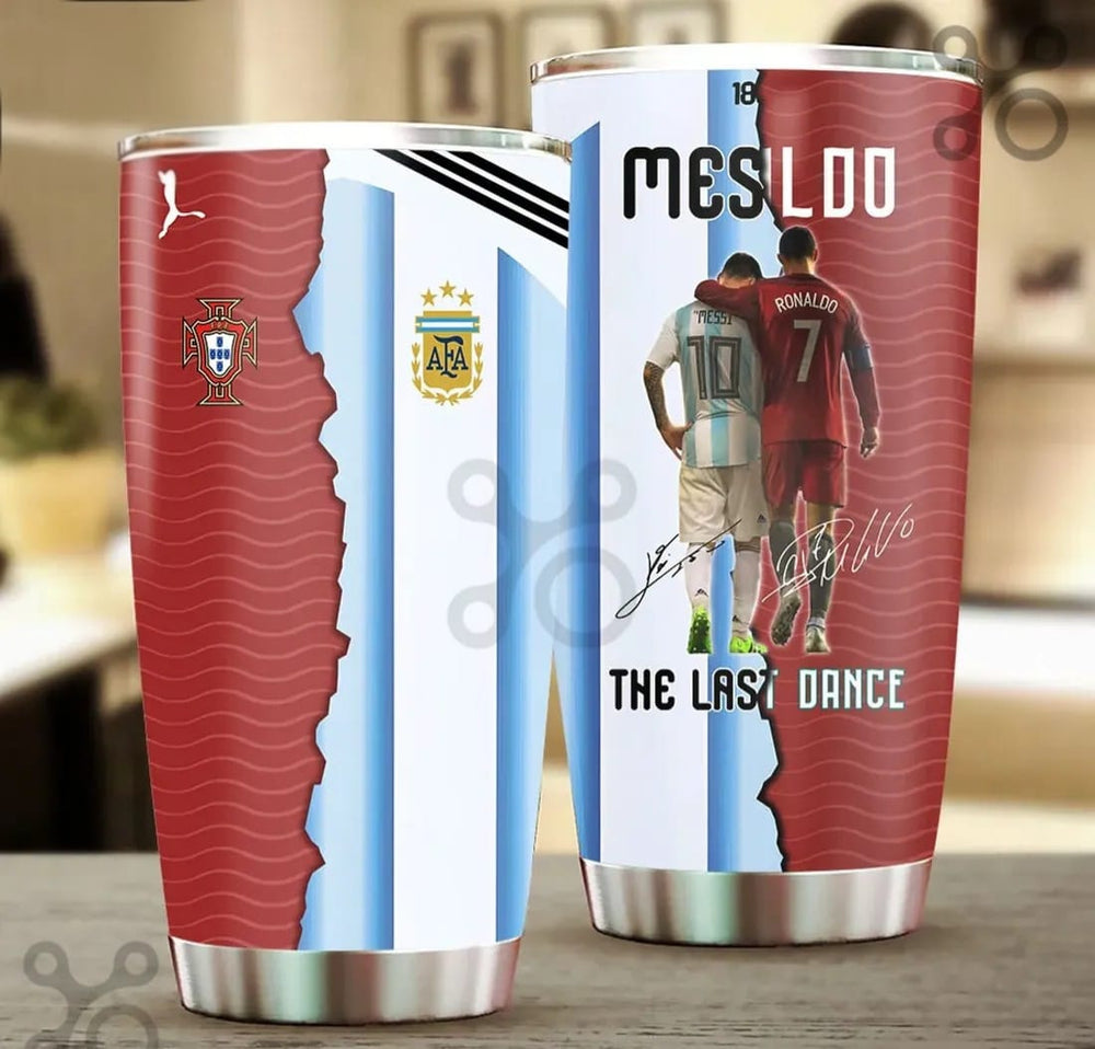 GOAT 40oz insulated soccer tumbler with handle, football fan travel mug in stainless steel