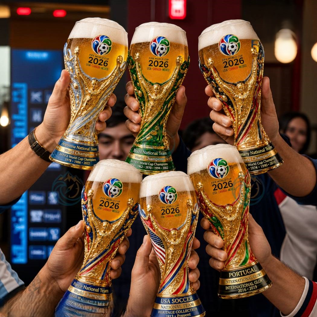 2026 World Cup Champion Glass Cup | Football Fan Drinkware