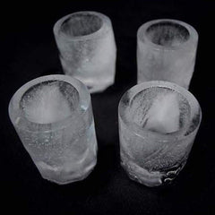 Silicone Shot Glass Ice Mold Tray – Makes 4 Ice Shot Glasses | BPA-Free, Dishwasher Safe | For Whiskey, Cocktails & Jello Shots