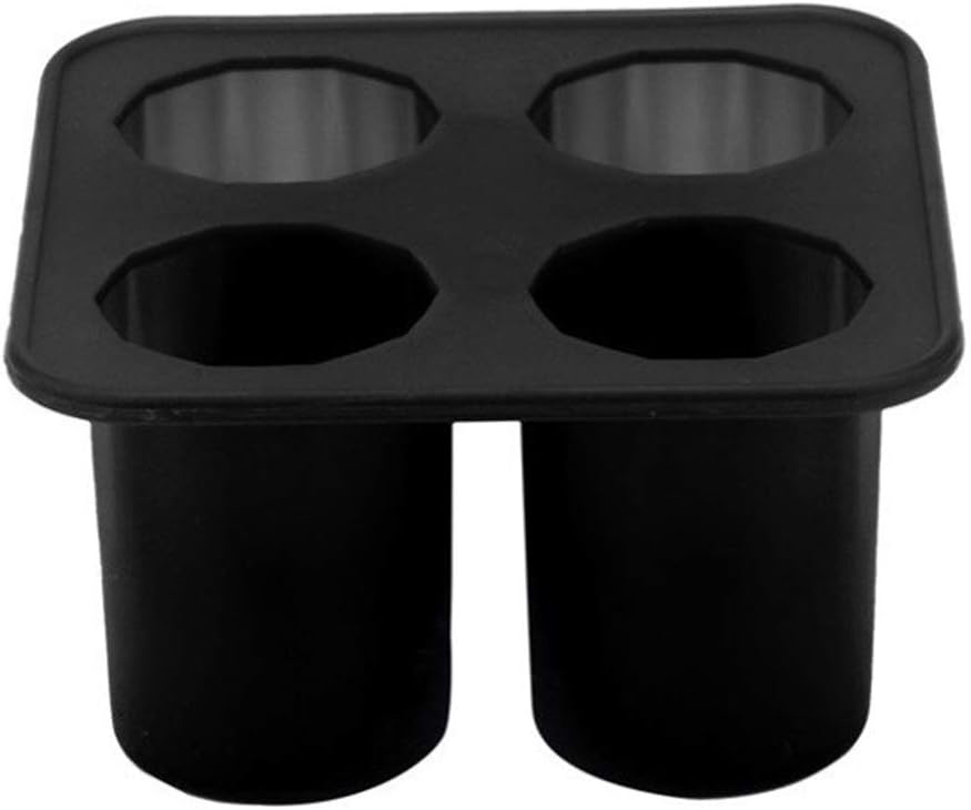 Silicone Shot Glass Ice Mold Tray – Makes 4 Ice Shot Glasses | BPA-Free, Dishwasher Safe | For Whiskey, Cocktails & Jello Shots