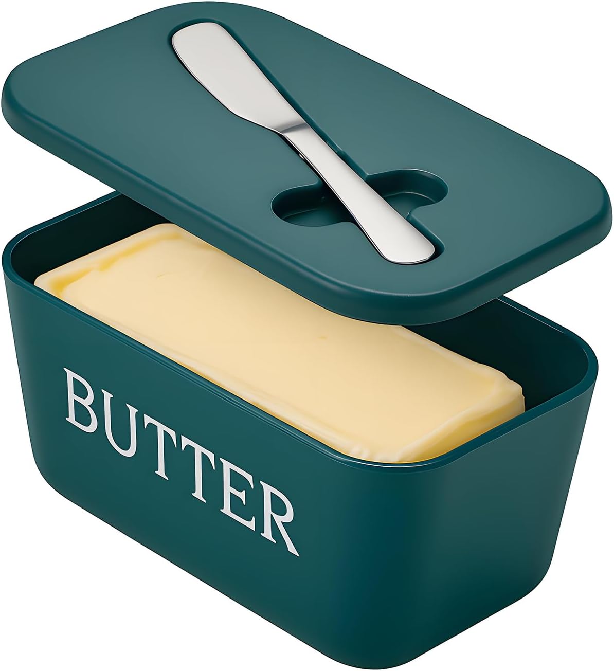 Butter Dish with Knife – Large BPA-Free Butter Keeper Container for Countertop