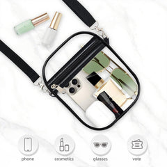Clear Stadium Bag – Waterproof PVC Crossbody Purse | Stadium Approved 12x6x12 | Concerts, NFL Games & Airports