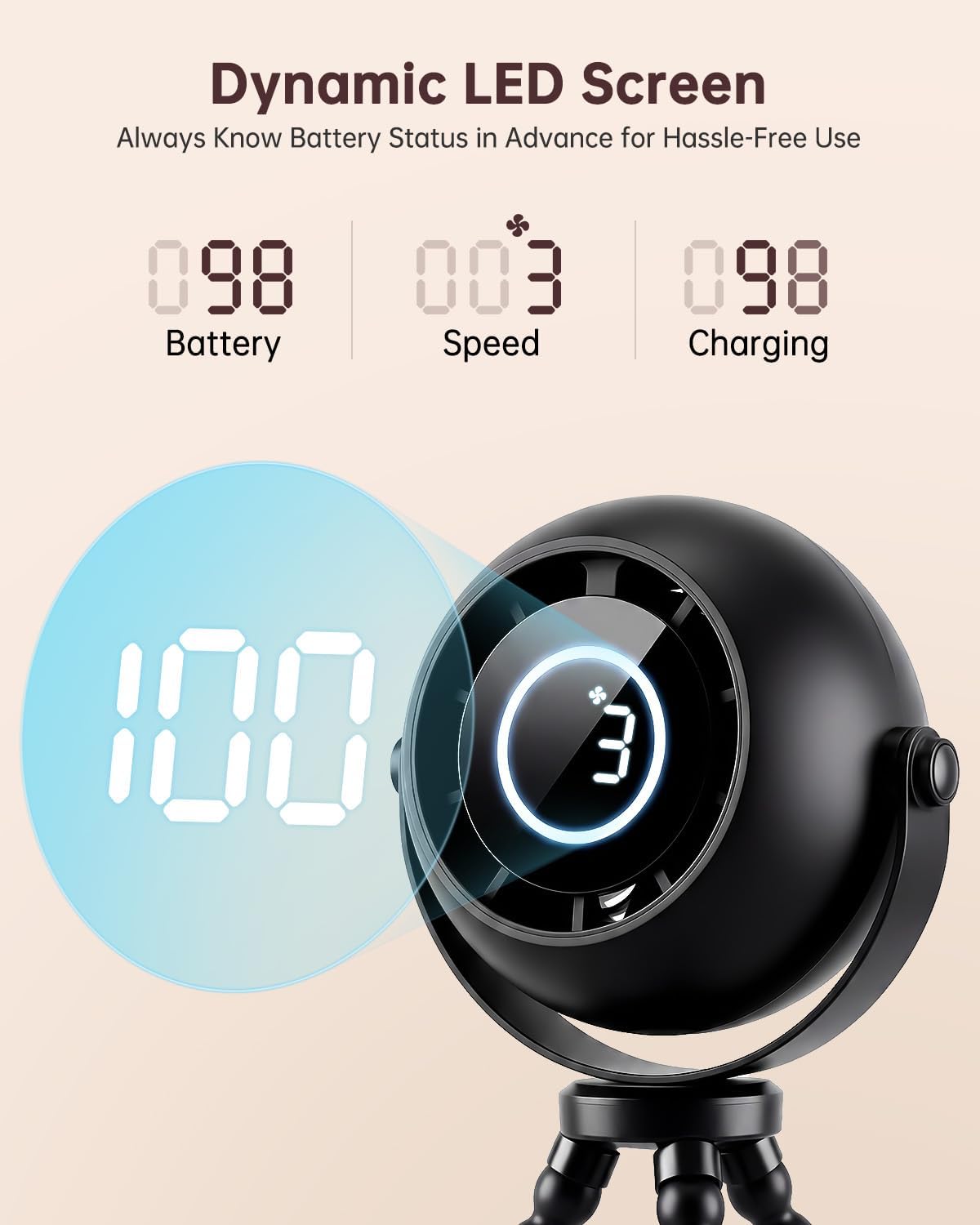 Bladeless Baby Stroller Fan — Clip-On Portable Fan with Night Light & 18H Battery