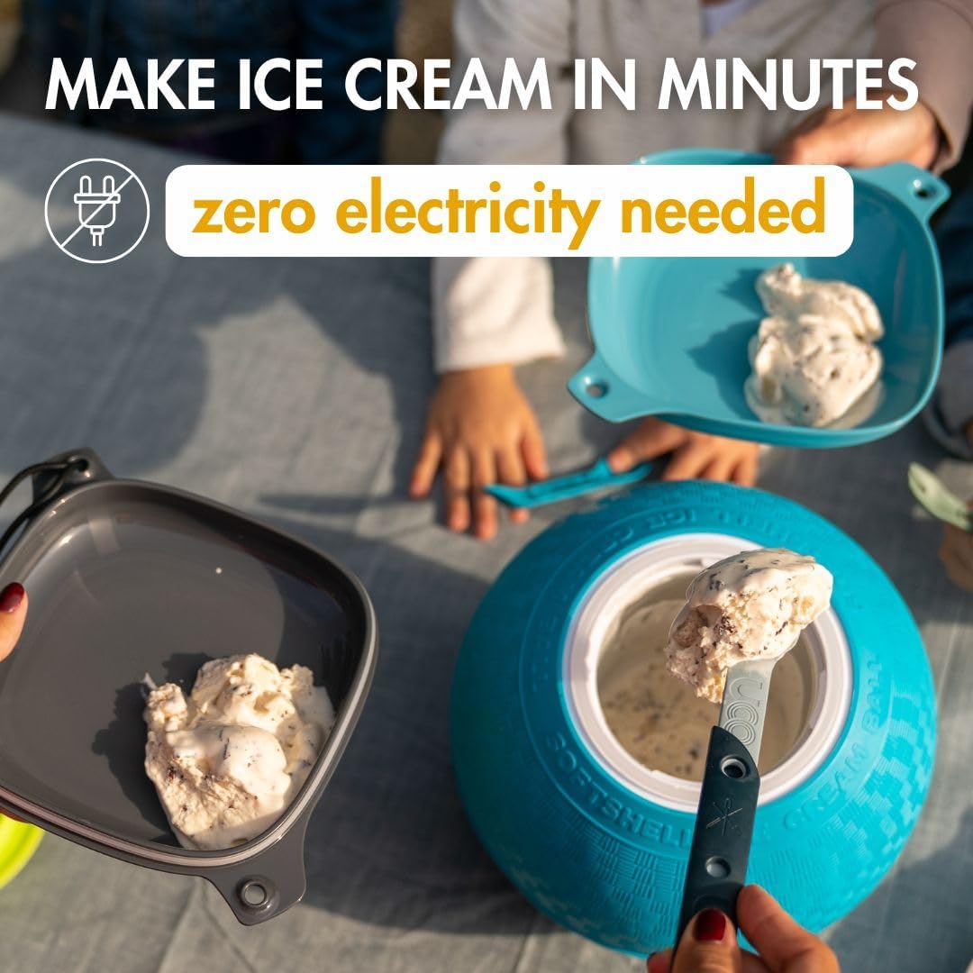 YayLabs SoftShell Ice Cream Ball - Make Homemade Ice Cream, Fun Outdoor Ice Cream Maker for Kids & Camping