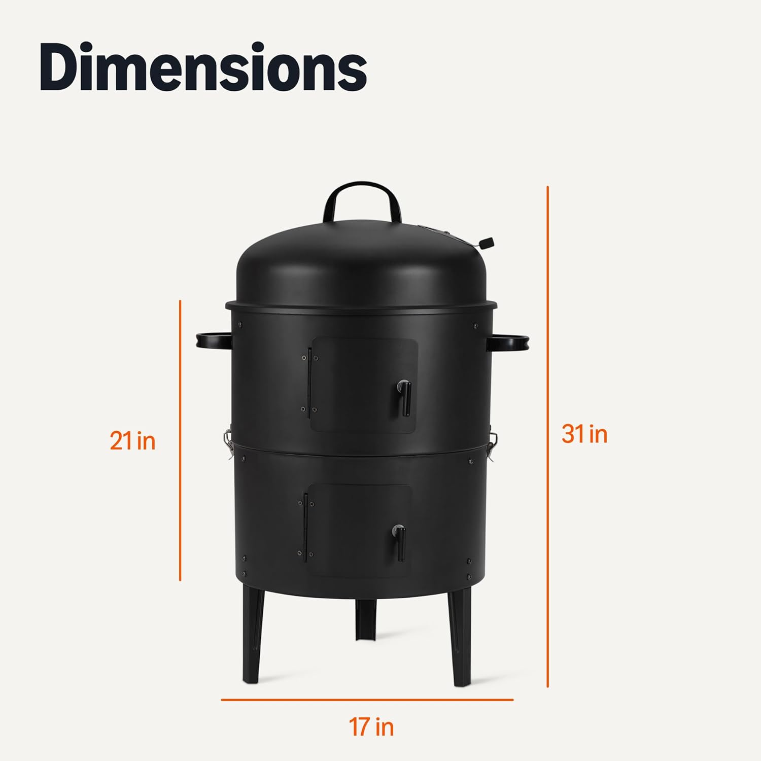 Vertical Charcoal Smoker – 2-Layer BBQ Smoker Grill with Thermometer
