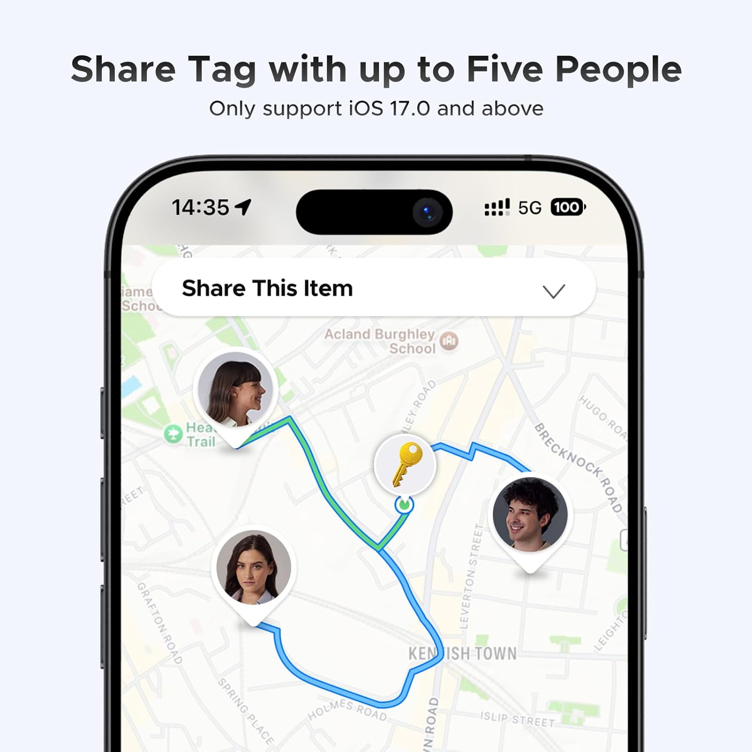 UGREEN FineTrack Air Tracker - Bluetooth Item Finder for Apple Find My, Smart Tag for Keys & Luggage (iOS)