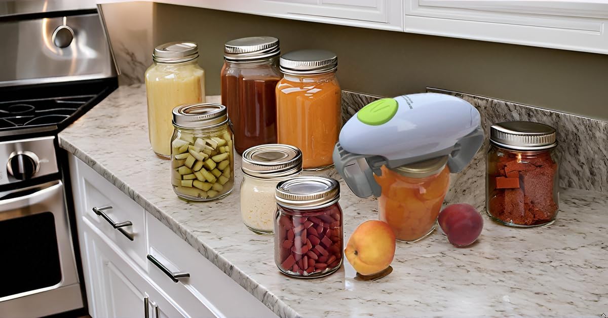 Electric Jar Opener – Automatic One-Touch Lid Opener for Seniors & Arthritis | Fits Almost All Lid Sizes (White)