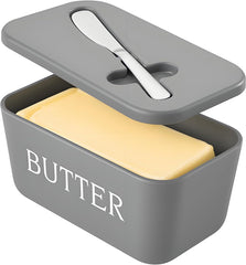 Butter Dish with Knife – Large BPA-Free Butter Keeper Container for Countertop