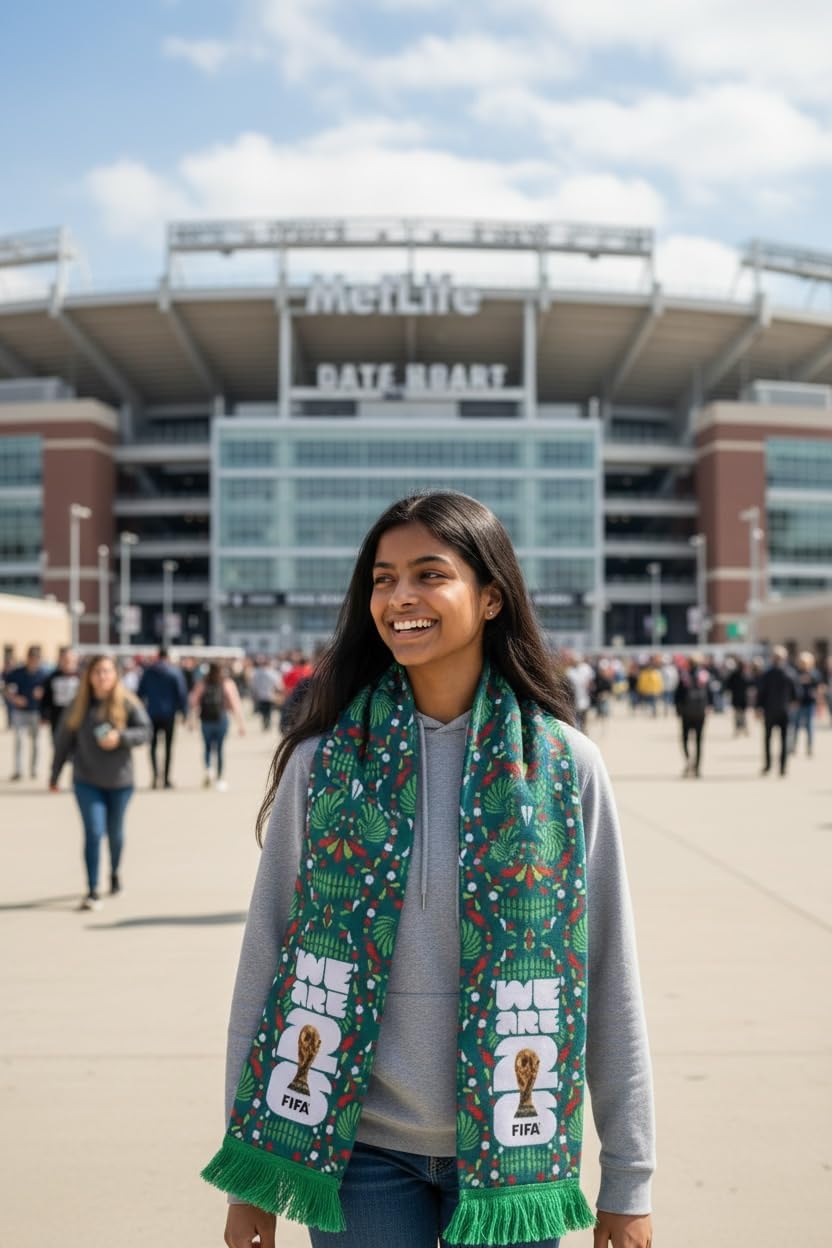 Mexico Flag Soccer Scarf – Soft Lightweight Football Fan Scarf for Men & Women, World Cup Match Day Gift
