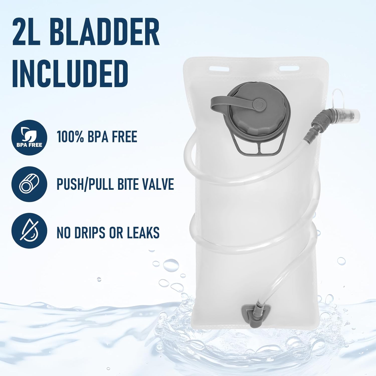 Hydration Backpack with 2L Water Bladder - Lightweight Running & Hiking Pack, Adjustable Fit for Men & Women