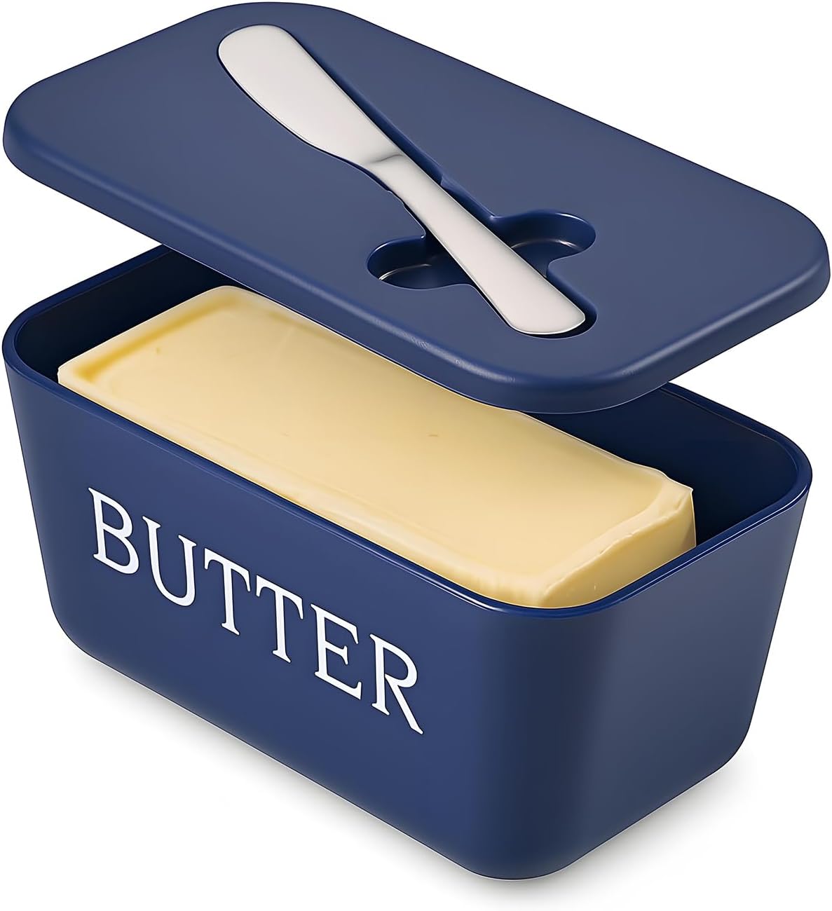 Butter Dish with Knife – Large BPA-Free Butter Keeper Container for Countertop