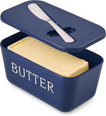 Butter Dish with Knife – Large BPA-Free Butter Keeper Container for Countertop