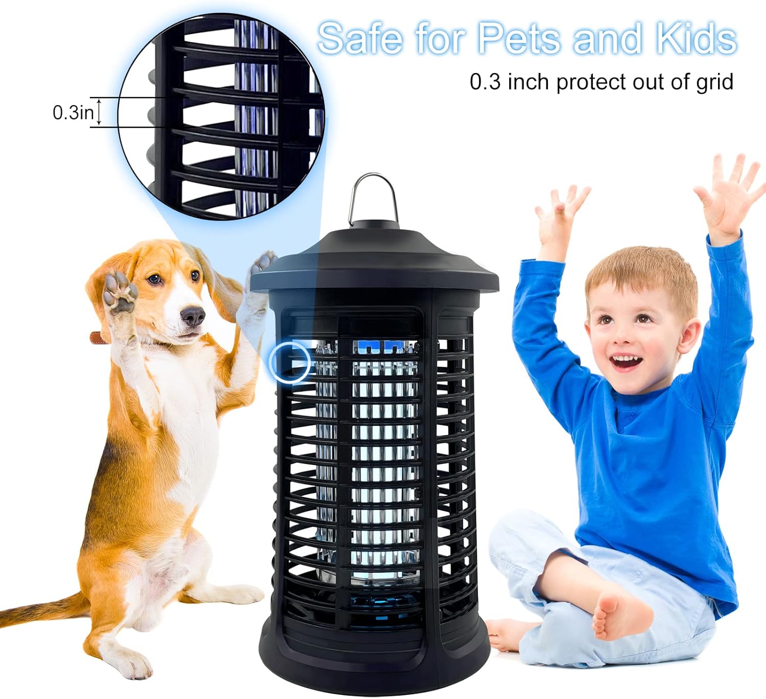 15W Electric Bug Zapper Outdoor & Indoor – 4200V UV Light Mosquito Killer Lamp | 1000 Sq Ft Coverage