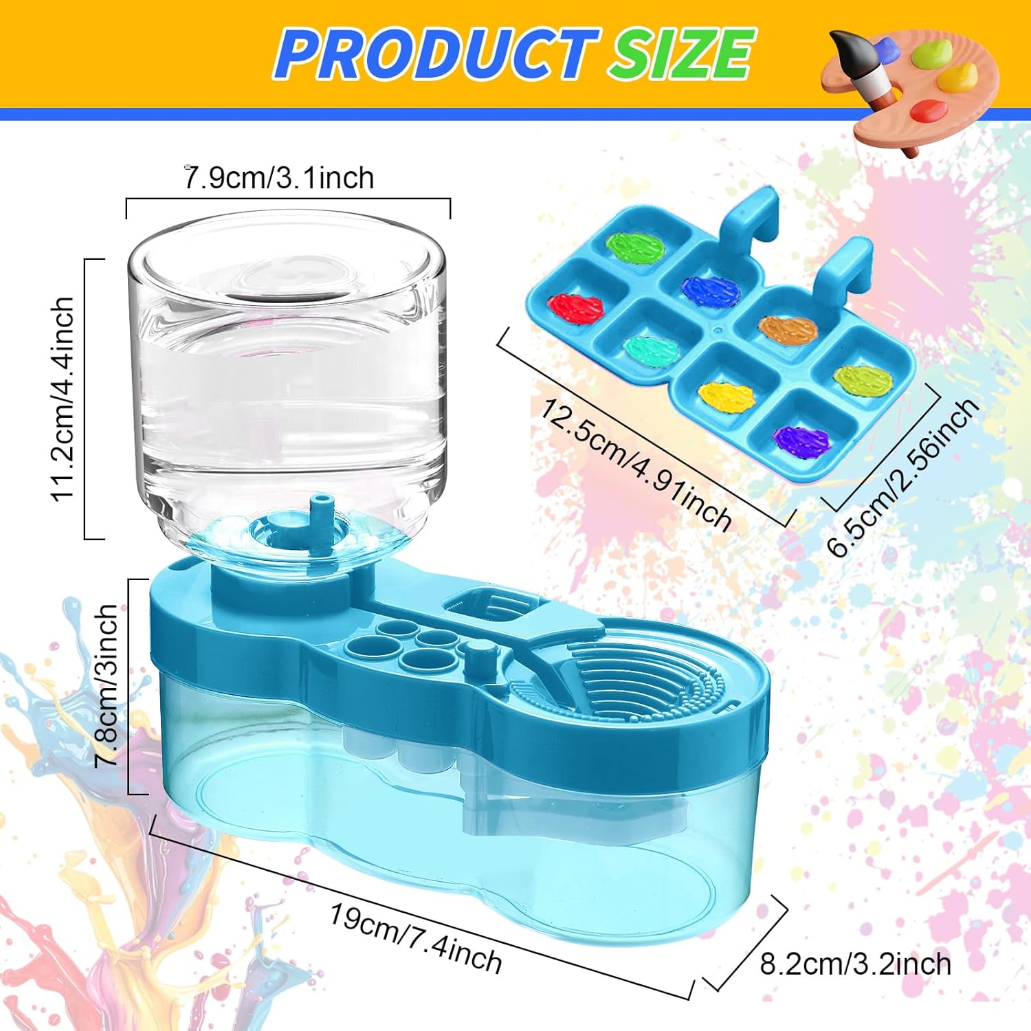 Upgraded Automatic Paint Brush Cleaner - Running Water Circulation Rinser for Acrylic & Watercolor Painting