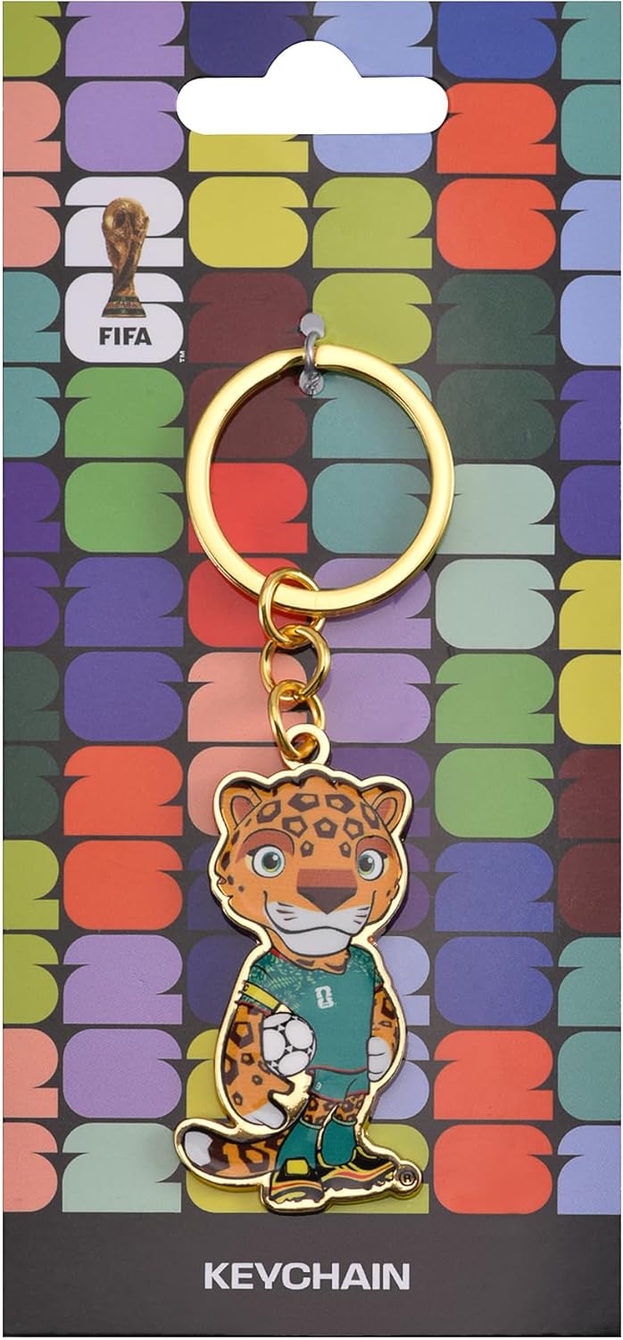 FIFA World Cup 2026 Mascot Keychain - Zayu the Jaguar Enamel Keyring, Soccer Fan Collectible