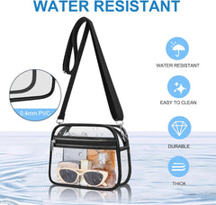 Clear Stadium Bag – NFL & Concert Approved Crossbody Purse | Heavy-Duty PVC, Dual Pockets