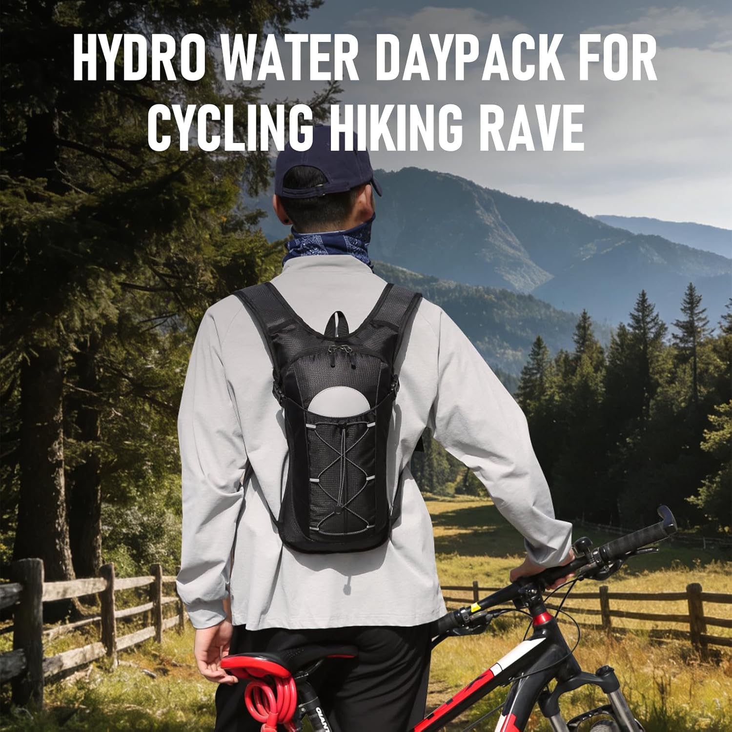 Hydration Backpack with 2L Water Bladder - Lightweight Running & Hiking Pack, Adjustable Fit for Men & Women