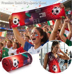Fibrdoo Soccer Fan Gift Set – 5-Piece Bundle with Water Bottle, Towel, Keychain, Pin & Wristband