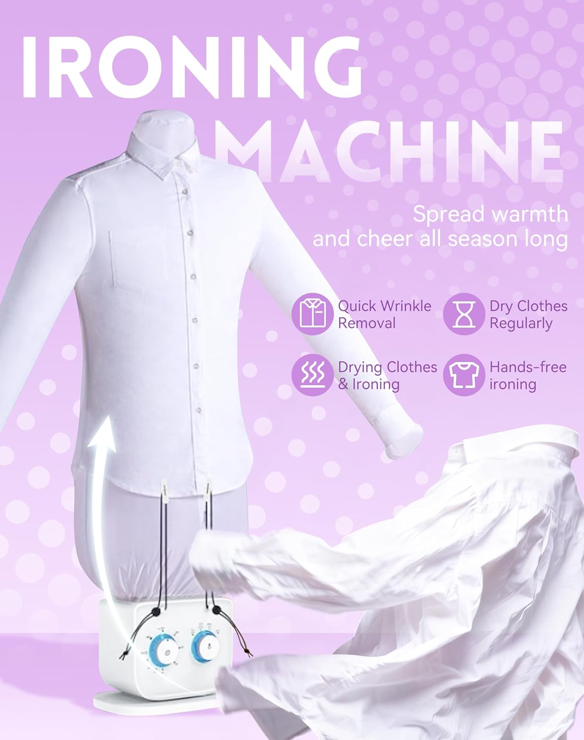 Automatic Ironing Machine & Clothes Steamer - Smart Wrinkle-Free Home Ironing Station for Shirts, Pants, & Shoes