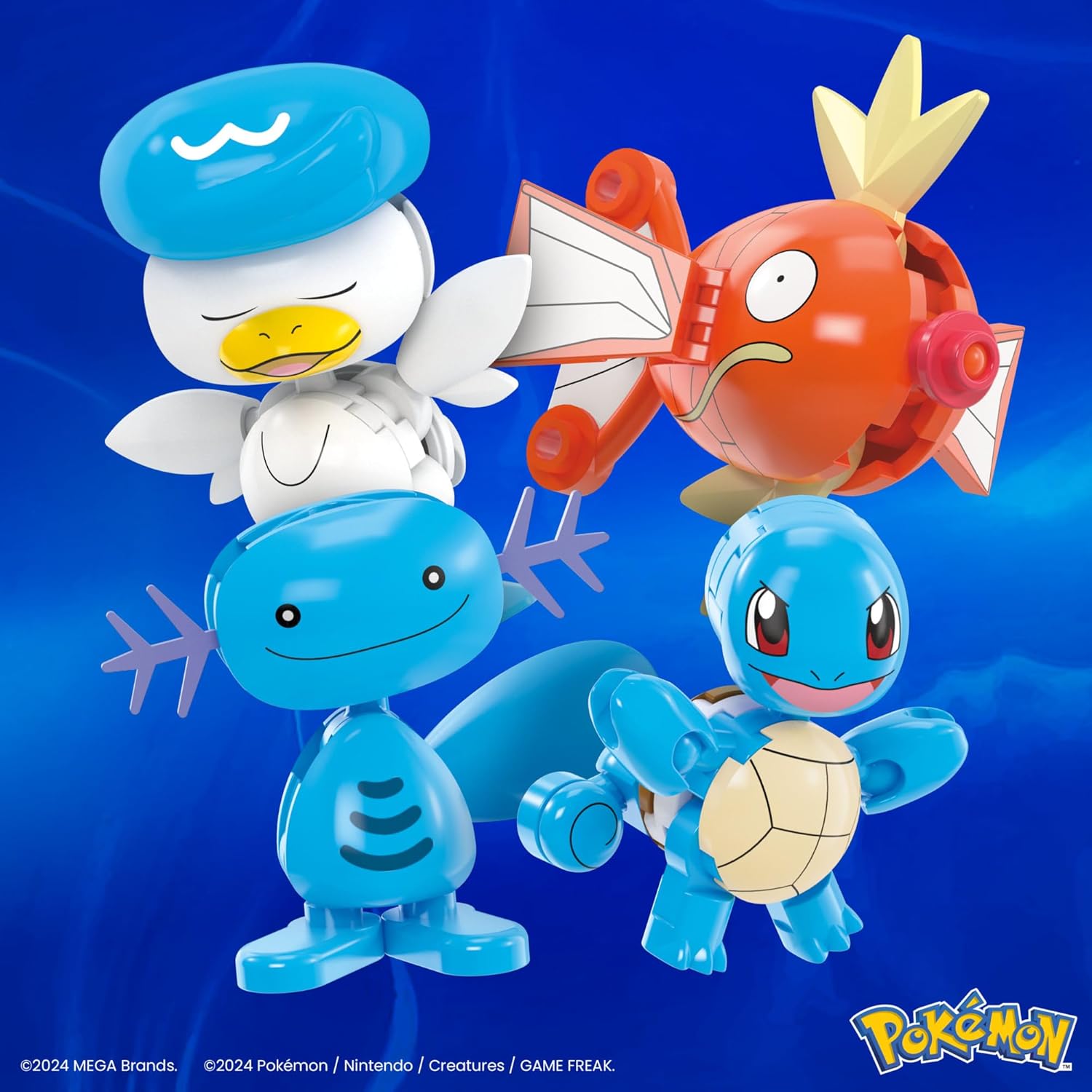 MEGA Pokémon Building Toy Set — Water-Type Trainer Team, 79 Pieces for Kids
