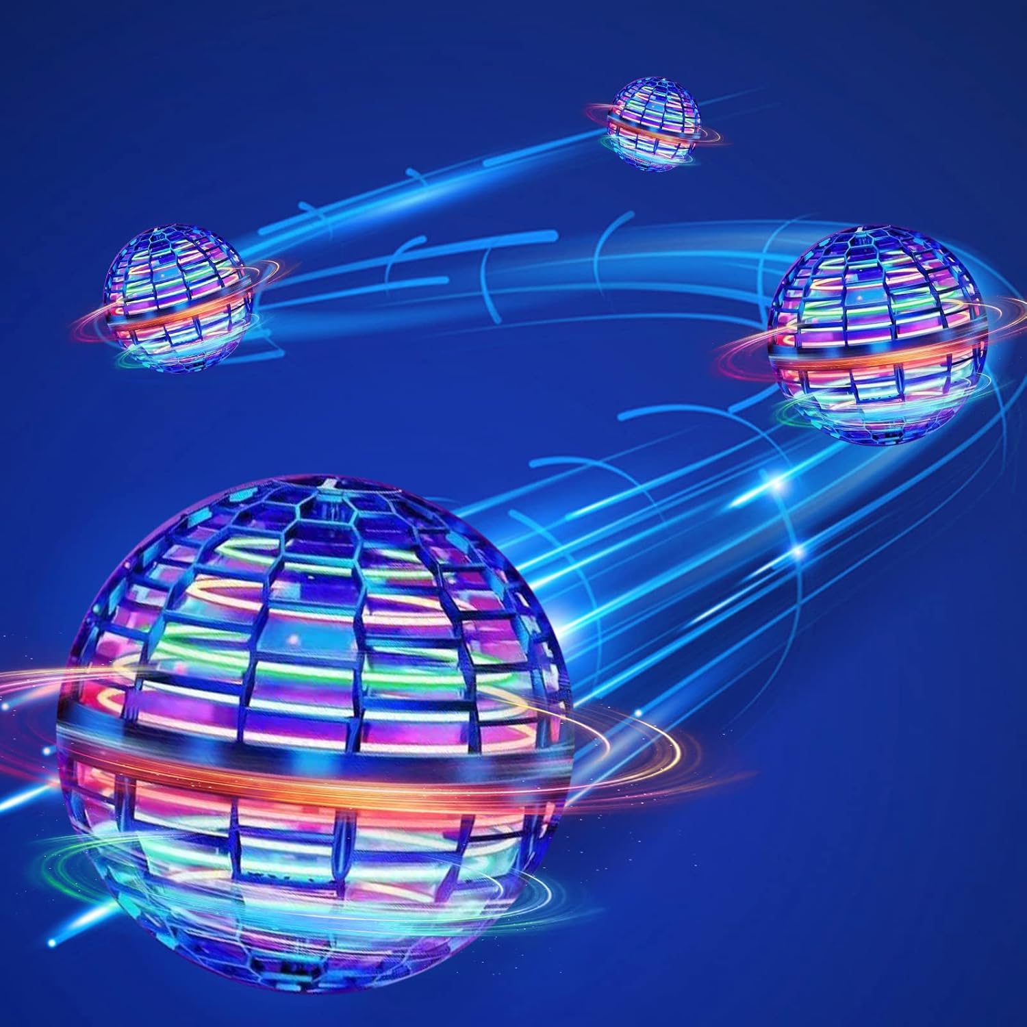 Flying Orb Ball Toy - 2026 Magic Hover Ball with LED Light, 360° Rotating Boomerang Toy for Kids & Adults
