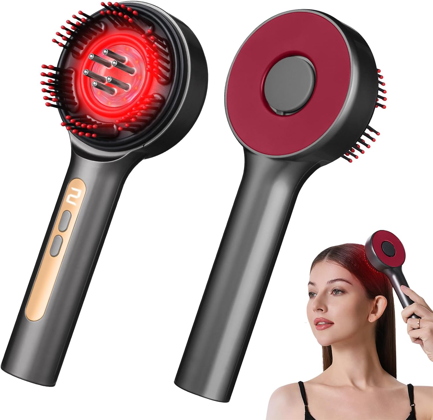 Electric waterproof scalp massager comb with silicone bristles