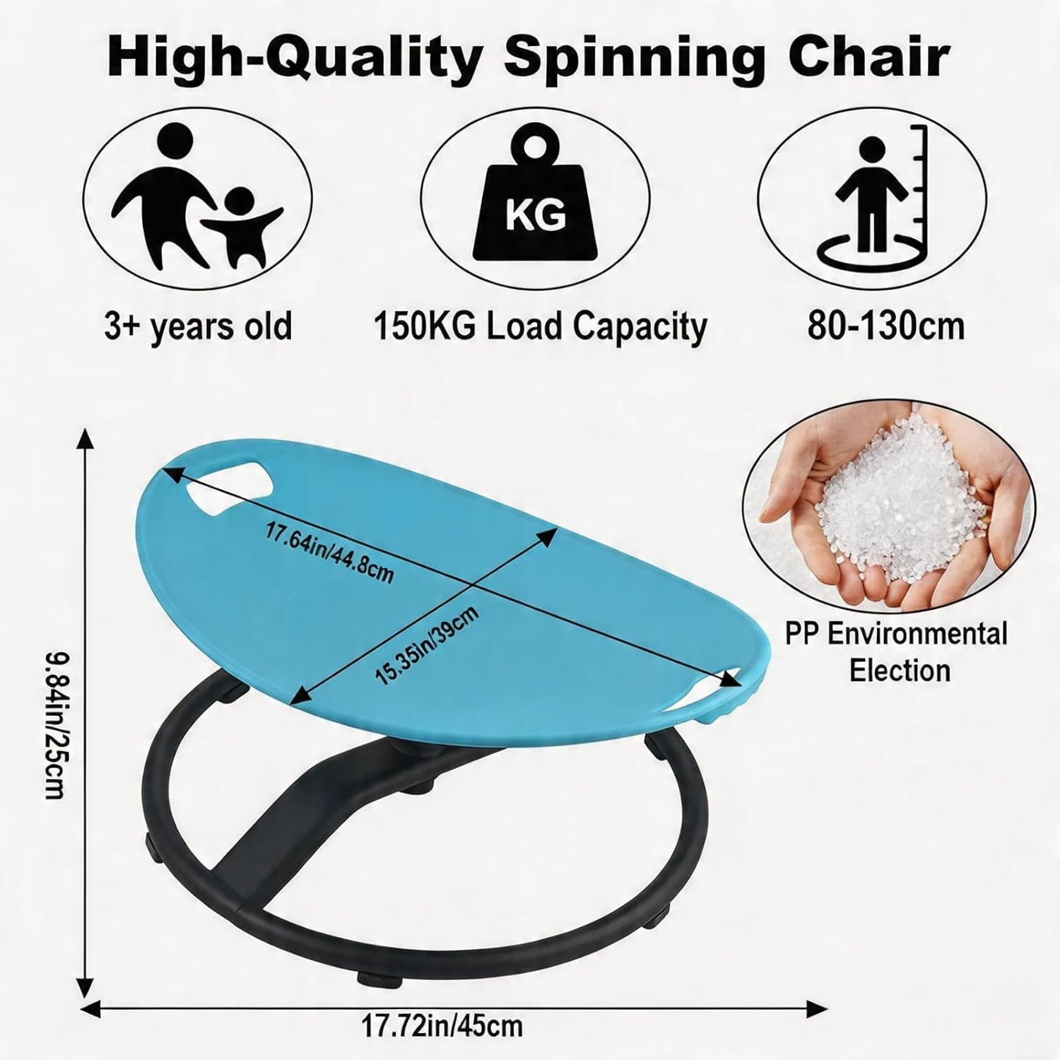 Kids Sensory Spinning Chair – 360° Swivel Seat for Children Ages 3-7 | Autism ADHD Sensory Toy | Supports up to 330 lbs