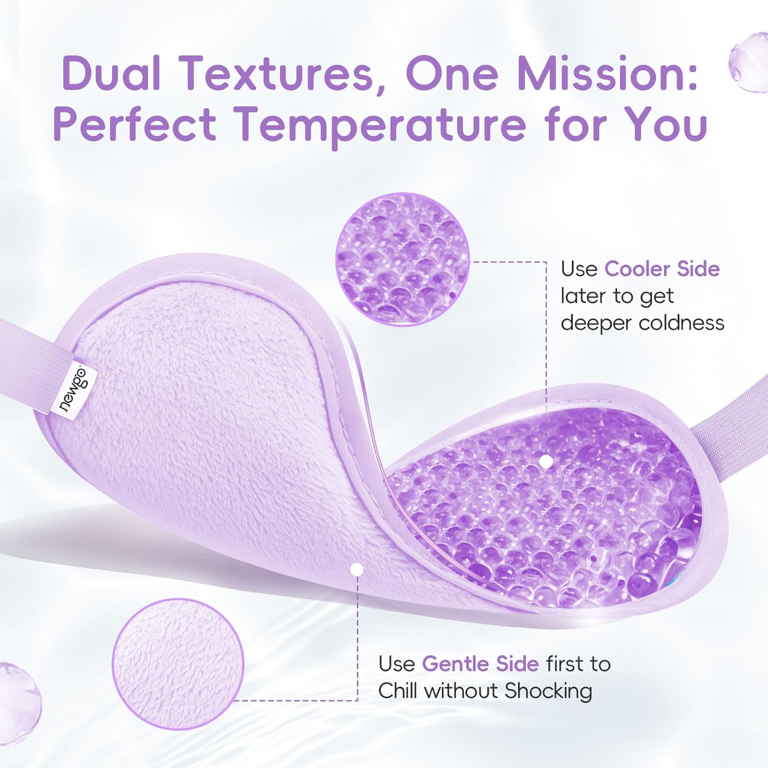 NEWGO Cooling Gel Eye Mask - Reusable Cold Eye Pack for Puffy Eyes, Dark Circles & Headache Relief