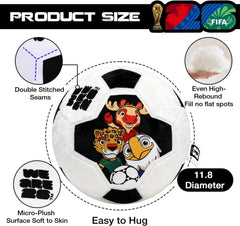 FIFA World Cup 2026 Soccer Ball Plush Pillow – Officially Licensed | 30cm Soft Stuffed Toy with Trophy & Country Flag Design