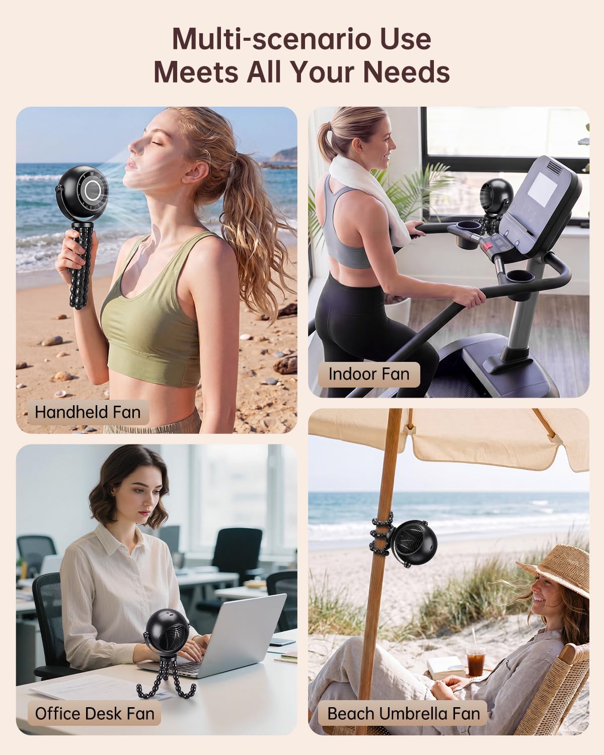 Bladeless Baby Stroller Fan — Clip-On Portable Fan with Night Light & 18H Battery