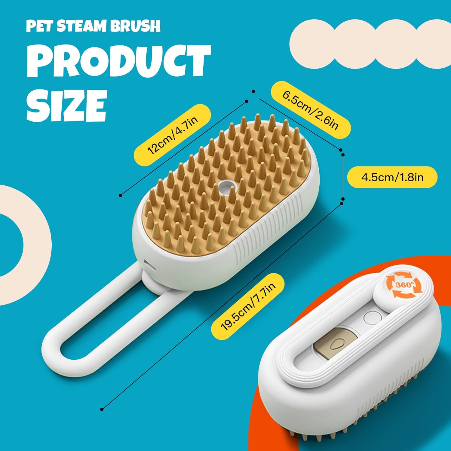 Cat Steam Brush for Shedding - 2pcs Spray Misting Grooming Comb for Cats & Dogs, Pet Hair Deshedding Brush